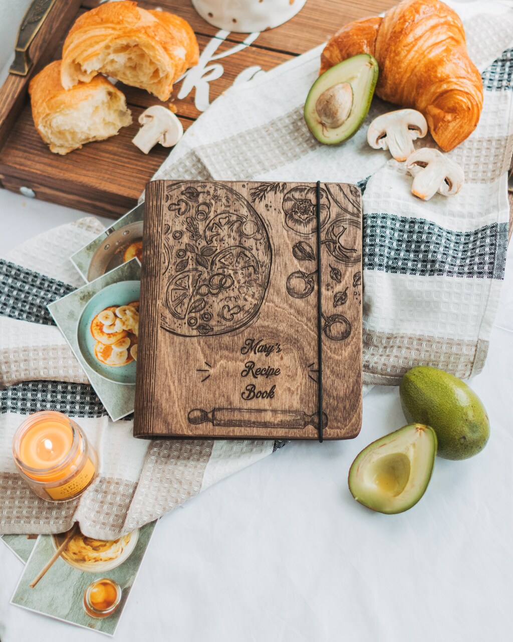 Recipe Book Binder, Custom Cookbook, Wooden Gifts for Her Anniversary, Father's Day Gift by Enjoy The Wood